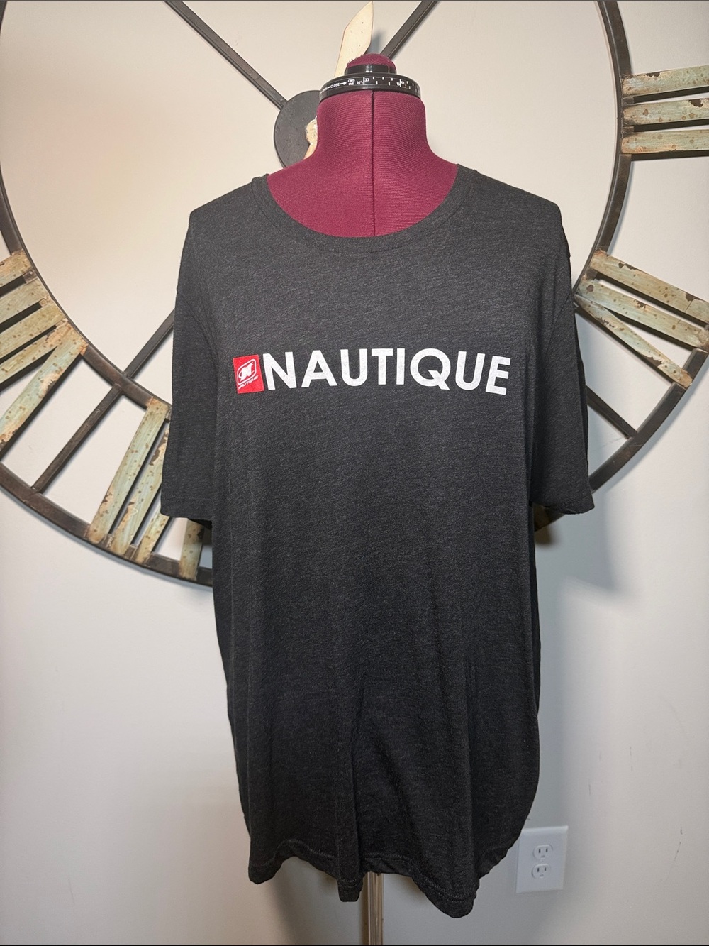 Nautique Men's Charcoal Logo T‑Shirt